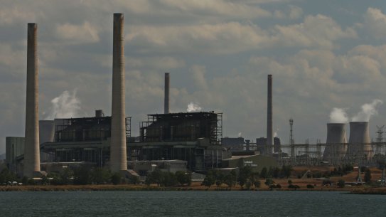 AGL's Liddell power station in the foreground and the Bayswater plant behind.