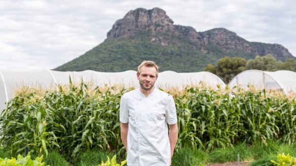 Robin Wickens in the kitchen garden at the Royal Mail Hotel, Dunkeld.