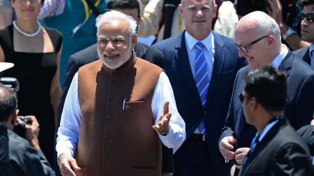 Indian Prime Minister Narendra Modi arrives at Brisbane Airport to attend the G20 summit.