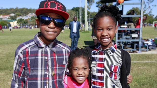 Siblings Biggy, Nina and Linda Igwabi from Congo who now live Marsden.