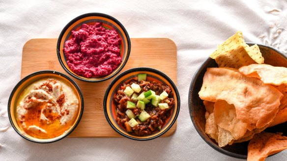 Don't miss the trio of dips with pita crisps.