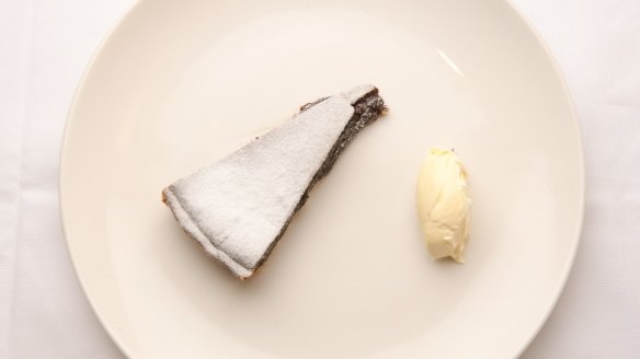 The dark, fudgy chocolate tart.