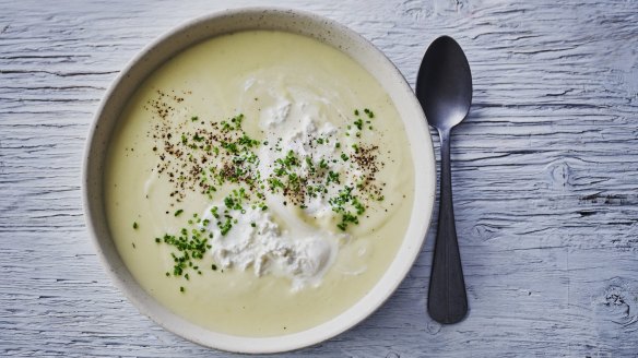 Potato and burrata soup. 