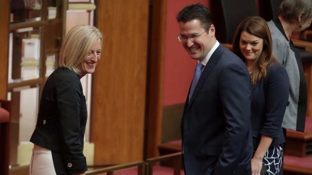 Labor Senator Katy Gallagher and Liberal Senator Zed Seselja - the Liberals are bringing the ACT tram into play in the federal election.
