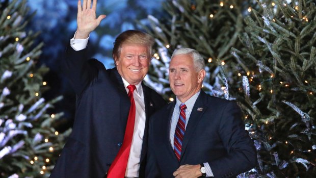 President-elect Donald Trump with Mike Pence. 