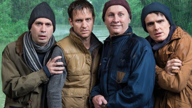 Chris Taylor, Craig Reucassel, David Lynch and Andrew Hansen star in <i>Neville's Island</i>.