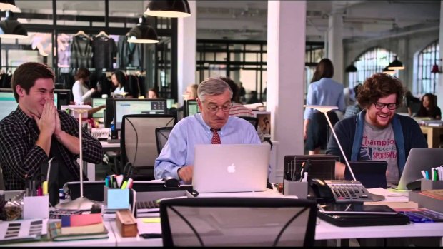 In the movie Intern, Ben Whittaker (Robert De Niro) takes on a job as a a senior intern at an online fashion site.