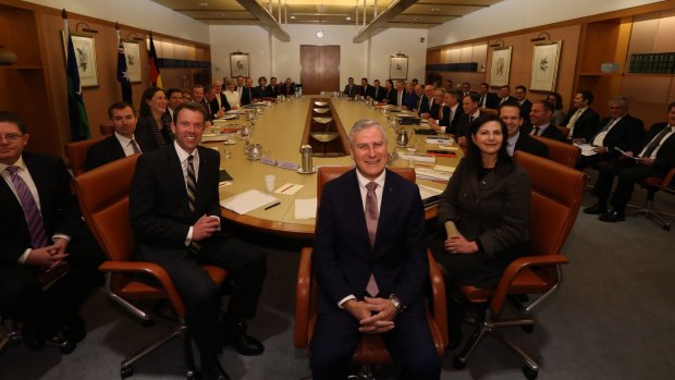 The first meetingof the newly expanded cabinet.