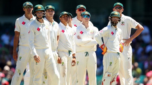 Where's the cash? Australian players wait for a DRS decision . Getty 