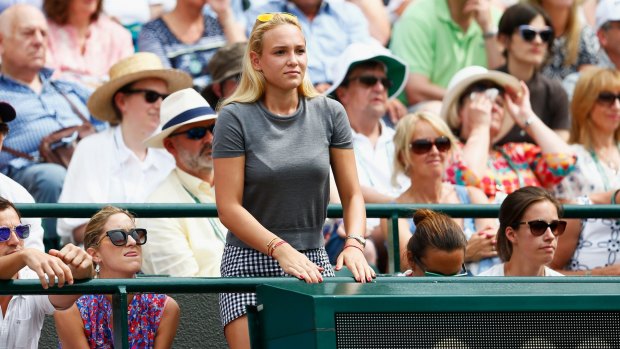 Kyrgios slur: Donna Vekic watches Stan Wawrinka in action at Wimbledon.