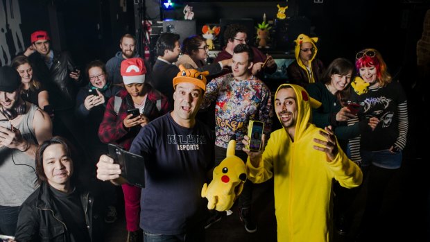 Reload Bar is banking on the success of Pokemon Go by planting lures and offering themed events, including a Pokepartybus.
Front Center, Owners Ravi Sharma and Jim Andrews.