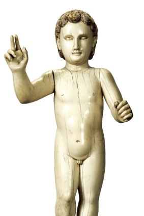 <i>Infant Jesus, Saviour of the World</i>, 17th century, Basilica of Baby Jesus, Old Goa, Museum of Christian Art, Goa, in <i>Treasure Ships: Art in the Age of Spices</i> at the Art Gallery of South Australia.