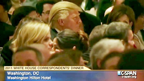 The 2011 White House Correspondents' Dinner when Donald Trump (centre) was the butt of the joke.