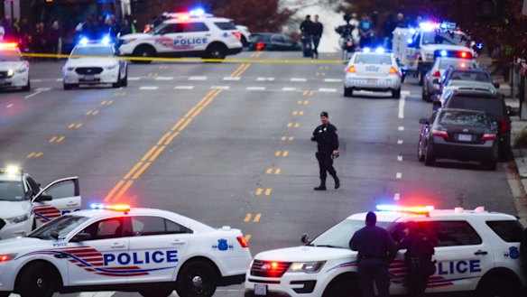 Fake news can kill. Police secure the scene near Comet Ping Pong in Washington.