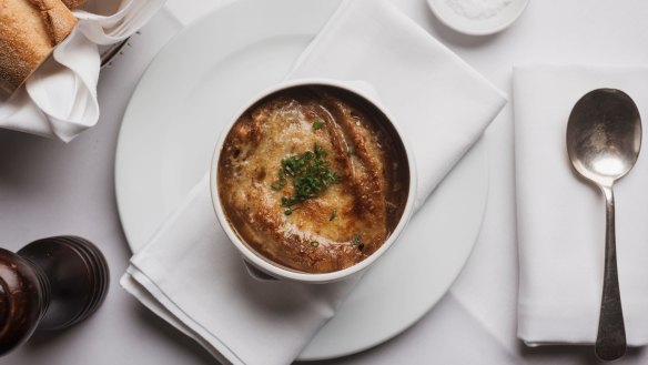 Macleay Street Bistro's French onion soup. 