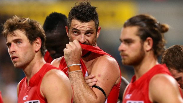 Four straight: Heath Grundy says it's up to the Swans' senior players to save their season.