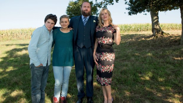 Luca Gelberg, Louane Emera, Francois Damiens and Karin Viard in The Belier Family