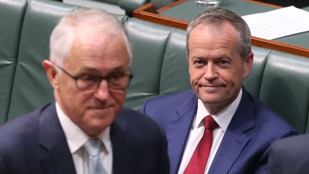 Prime Minister Malcolm Turnbull during a vote that Deputy Prime Minister Barnaby Joyce no longer be heard during question time on Monday.