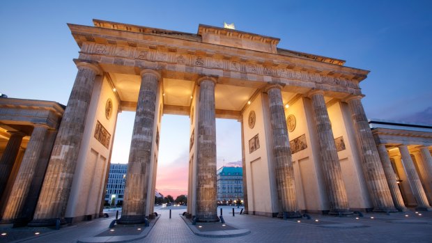 The Brandenburg Gate in Berlin.