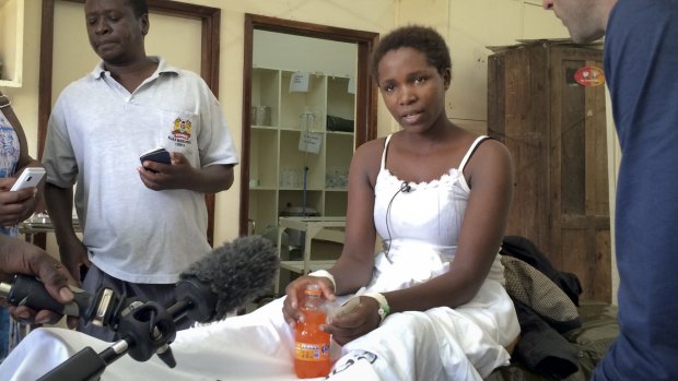 Cynthia Cheroitich, 19, a survivor of the attack on Garissa University College who was found on Saturday two days after the attack.