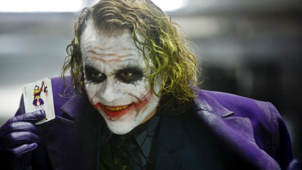 Heath Ledger as The Joker in The Dark Knight.