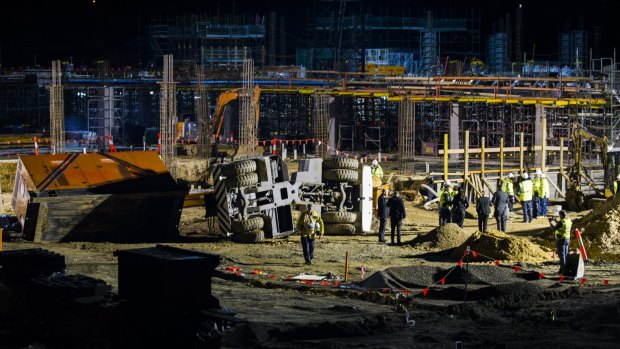 A 62-year-old Sydney construction worker at the University of Canberra public hospital construction site in early August.