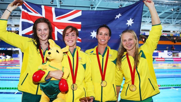 Record-breakers: (From left) Cate Campbell, Bronte Campbell, Emma McKeon and Melanie Schlanger.