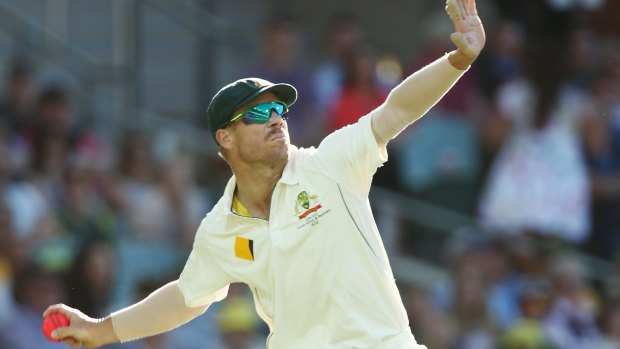 Twilight zone: David Warner fields as South Africa chased down a first innings deficit.