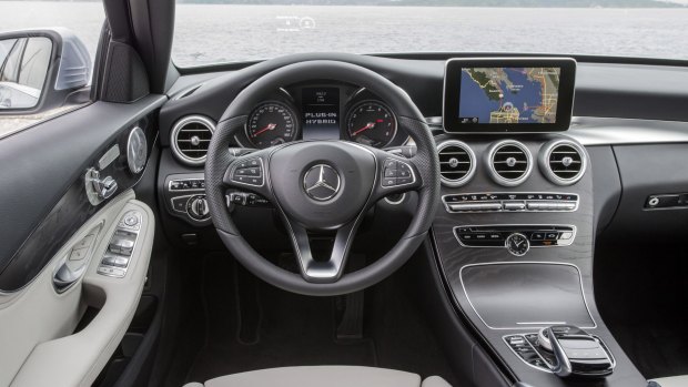 The C350e interior remains as luxurious as the regular C-Class models.