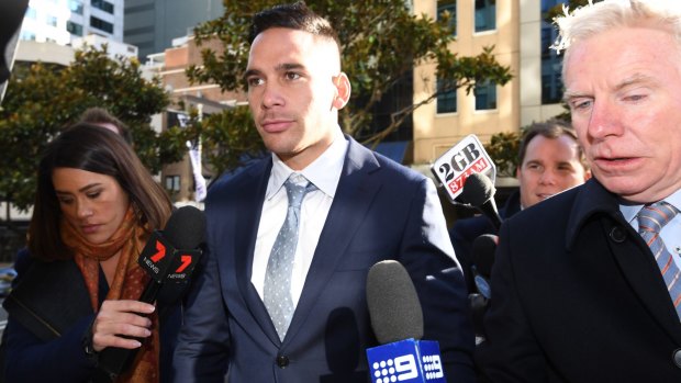 'I've let you down': Corey Norman arrives at the Downing Centre Court on drug charges in July.