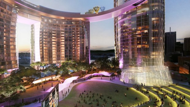 The Queens Wharf development will be the result of one of the casino licences granted by the previous government.
