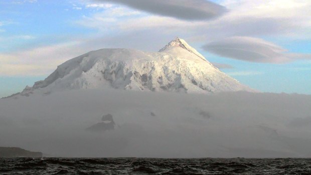 The summit, Mawson Peak, of Big Ben volcano on Heard Island.