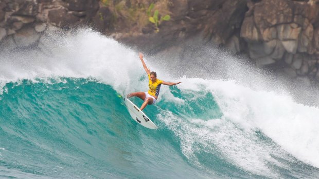 World champ: Stephanie Gilmore in action in the Maui Pro, after which she won the world title despite an early exit.