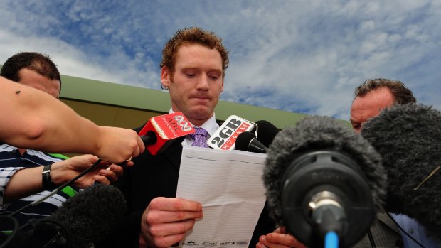 Joel Monaghan announces his resignation from the Canberra Raiders on November 9, 2010.