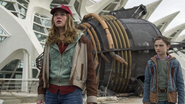 Just say 'stop!': Britt Roberston in Disney's <i>Tomorrowland</i>. 