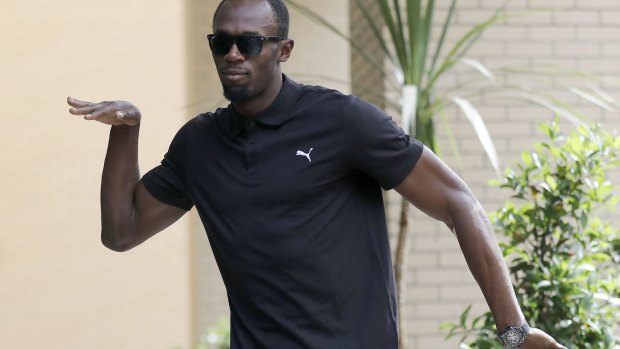 Cool customer: Usain Bolt in London on Thursday.