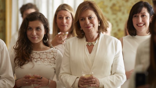 Gina Riley (second from right) and Celia Pacquola (far right) in The Beautiful Lie.