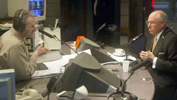 ABC's Jon Faine interviewing then prime minister John Howard.
