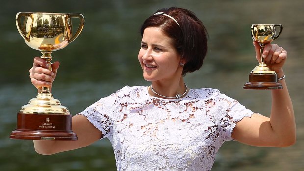 Year of Payne: Michelle Payne after winning the 2015 Melbourne Cup.