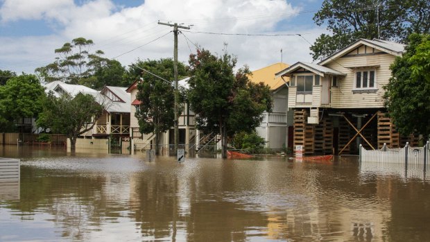 Welsby Street New Farm in Brisbane's 2011 floods.