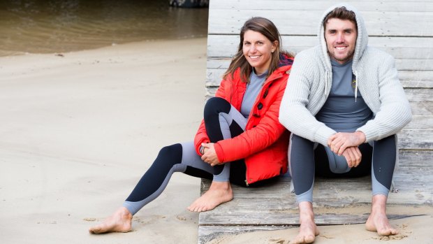 Lisa Darmanin and Jason Waterhouse, Olympic sailing cousins as they appeared in the Good Weekend.