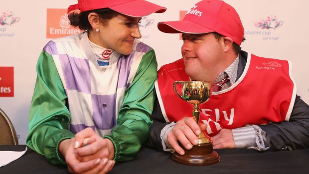 Michelle and Stevie Payne after the Melbourne Cup triumph.