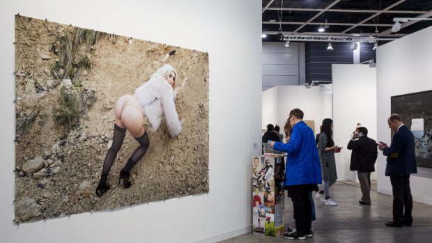 From Hong Kong's Art Basel, Kim Kardashian's bottom by Juergen Teller.