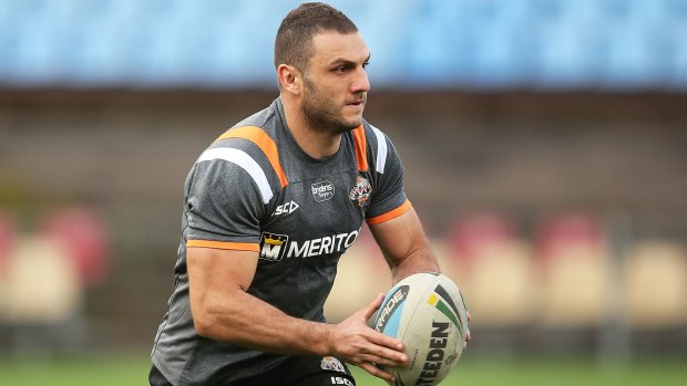 Robbie Farah at Wests Tigers training on Wednesday.