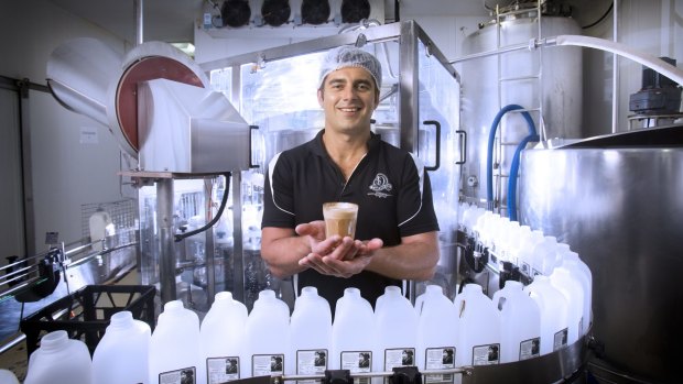 Ben Evans says the milk he produces at his micro dairy contains more fat and protein than mass produced brands, and froths up better for cafe lattes.