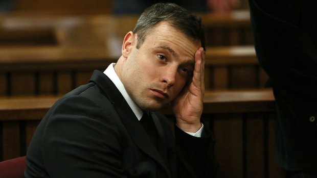 Oscar Pistorius at the end of the fourth day of his previous sentencing proceedings.