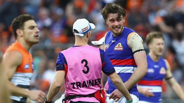 Jordan Roughead was forced out of the preliminary final after being hit by a ball at close range.