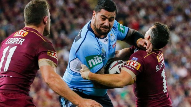 Lightning rod: Andrew Fifita's teammates were happy for him to speak to the media.