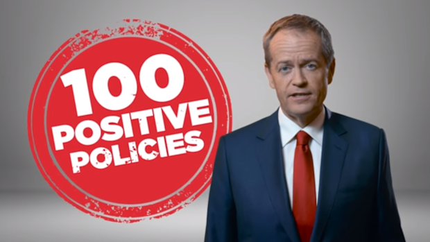 Opposition Leader Bill Shorten appears in a Labor TV ad.