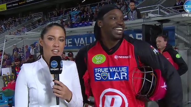 Infamous moment: Chris Gayle and 'that' interview with Mel McLaughlin.